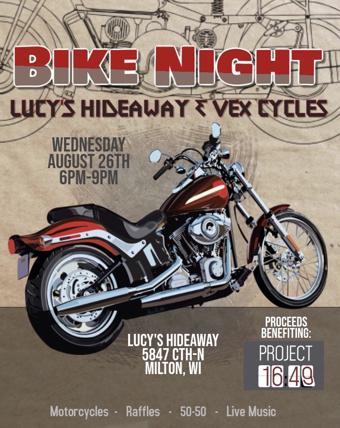 Lucy's Hideaway Bike Night poster